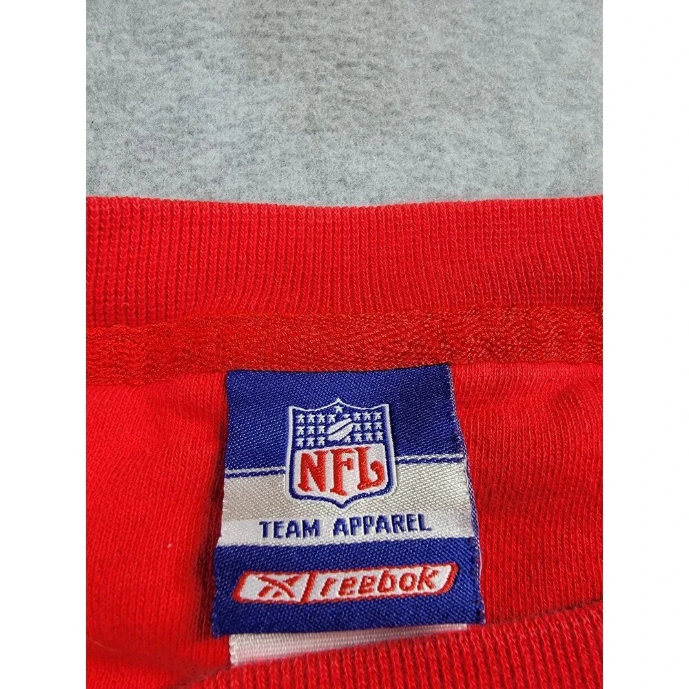 Vintage Reebok Kansas City‎ Chiefs Sweater Mens M Red Sweatshirt BLEACH NFL Y2K